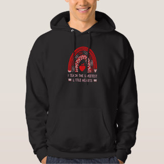 Regenbogen Ich lehre den süßesten Herzlehrer Valen Hoodie