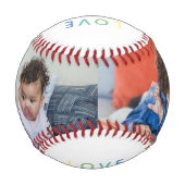 Regenbogen 'ICH LIEBE DICH PAPI' Foto-Collage-Ande Baseball (Rückseite)