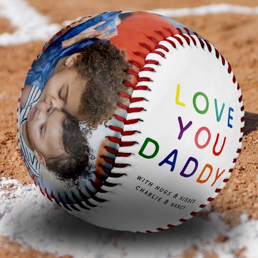 Regenbogen 'ICH LIEBE DICH PAPI' Foto-Collage-Ande Baseball
