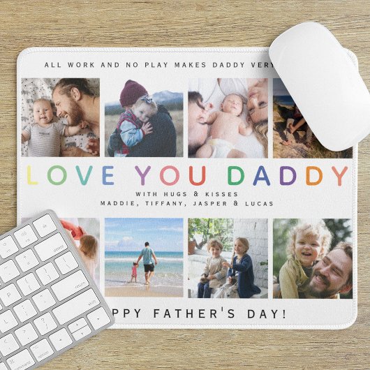 Regenbogen 'ICH LIEBE DICH PAPI' Foto-Collage-Ande Mousepad