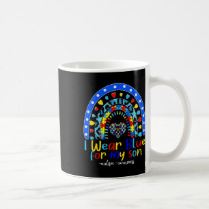 Regenbogen Ich trage Blau für meinen Sohn Autismus Kaffeetasse