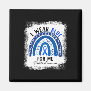 Regenbogen Ich trage blaues Band für Me T1D Diabet Magnet