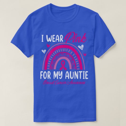 Regenbogen Ich trage Rosa für meine Tante Brustkre T-Shirt (Design vorne)