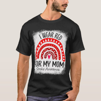 Regenbogen Ich trage Rot für meine Mama Stroke Awa T-Shirt
