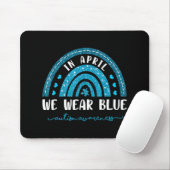 Regenbogen im April tragen wir blaues Autismus-Bew Mousepad (Mit Mouse)