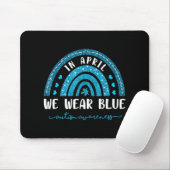 Regenbogen im April tragen wir blaues Autismus Bew Mousepad (Mit Mouse)
