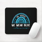Regenbogen im April tragen wir blaues Autismus-Bew Mousepad (Mit Mouse)