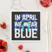 Regenbogen im April tragen wir blaues Autismus-Bew Serviette (Beispiel)