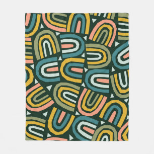 Regenbogen im geometrischen Stil, Vintage Muster. Fleecedecke