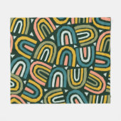 Regenbogen im geometrischen Stil, Vintage Muster. Fleecedecke (Vorderseite (Horizontal))