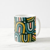 Regenbogen im geometrischen Stil, Vintage Muster. Kaffeetasse (VorderseiteRechts)