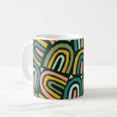 Regenbogen im geometrischen Stil, Vintage Muster. Kaffeetasse (Vorderseite Links)