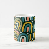 Regenbogen im geometrischen Stil, Vintage Muster. Kaffeetasse (Mittel)