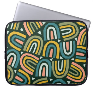 Regenbogen im geometrischen Stil, Vintage Muster. Laptopschutzhülle