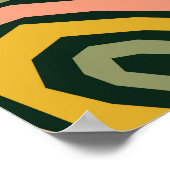 Regenbogen im geometrischen Stil, Vintage Muster. Poster (Ecke)