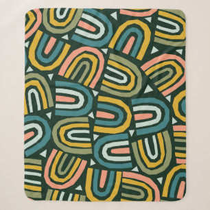 Regenbogen im geometrischen Stil, Vintage Muster. Sherpadecke