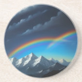 Regenbogen im Himmel Getränkeuntersetzer (Vorne)