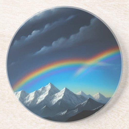 Regenbogen im Himmel Getränkeuntersetzer (Vorne)