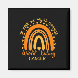 Regenbogen im Juni tragen wir Orange World Nierenk Magnet