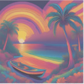 Regenbogen im Karibischen Raum Aufkleber (Vorderseite)