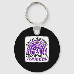Regenbogen im Mai tragen wir Lila Fibromyalgie Awa Schlüsselanhänger