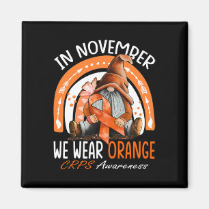 Regenbogen Im November tragen wir Orange CRPS Bewu Magnet