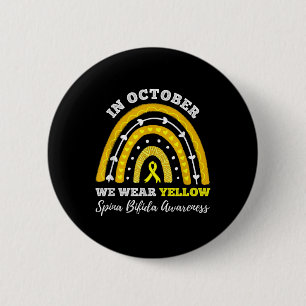 Regenbogen im Oktober tragen wir Yellow Spina Bifi Button