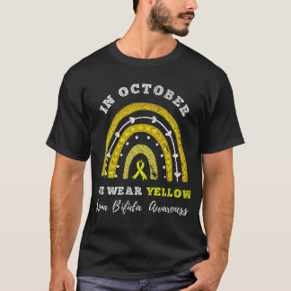Regenbogen im Oktober tragen wir Yellow Spina Bifi T-Shirt