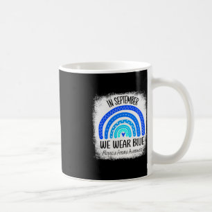 Regenbogen Im September tragen wir blaue Alopezie Kaffeetasse