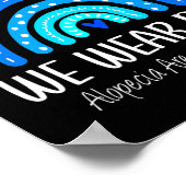 Regenbogen Im September tragen wir blaue Alopezie Poster (Ecke)