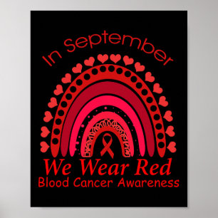 Regenbogen Im September Tragen Wir Rot Blutkrebsbe Poster