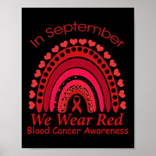 Regenbogen Im September Tragen Wir Rot Blutkrebsbe Poster (Vorne)