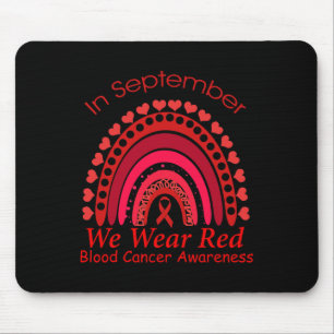 Regenbogen im September tragen wir roten Blutkrebs Mousepad