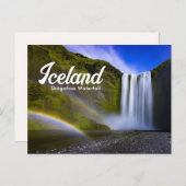 Regenbogen im Skógafoss Wasserfall Island Postkart Postkarte (Vorne/Hinten)