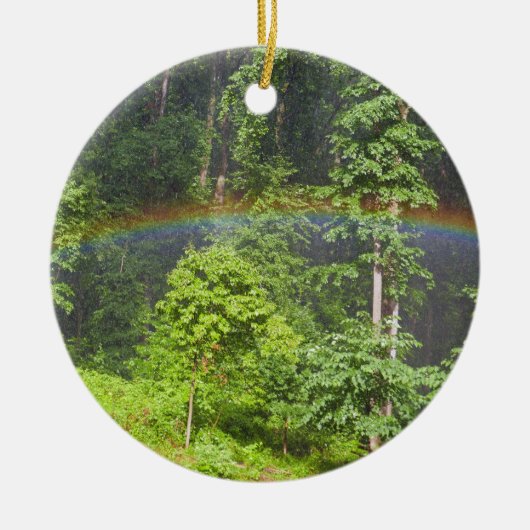 Regenbogen im Wald Keramik Ornament (Vorne)