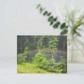 Regenbogen im Wald Postkarte (Stehend Vorderseite)