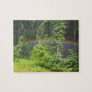 Regenbogen im Wald Puzzle