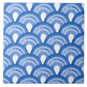 Regenbogen in Aquarellfarbe - blaue Muster Keramik Fliese (Vorderseite)