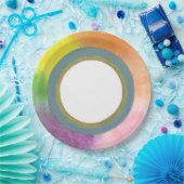 Regenbogen in Aquarellpapierplatte Pappteller (Party)