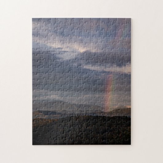 Regenbogen in den Bergen. Puzzle (Vertikal)