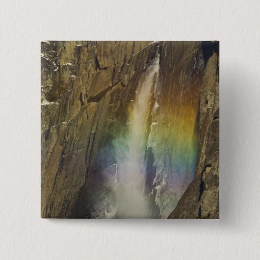 Regenbogen in den oberen Yosemite-Fällen in Yosemi Button (Vorderseite)