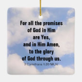 Regenbogen in den Sky Inspirational Bible Verses N Keramikornament (Rückseite)