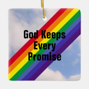 Regenbogen in den Sky Inspirational Bible Verses N Keramikornament