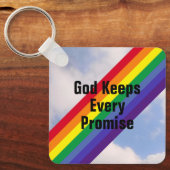 Regenbogen in den Sky Inspirational Bible Verses N Schlüsselanhänger (Vorderseite)