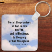 Regenbogen in den Sky Inspirational Bible Verses N Schlüsselanhänger (Rückseite)