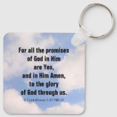 Regenbogen in den Sky Inspirational Bible Verses N Schlüsselanhänger (Rückseite)