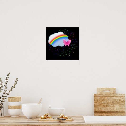 Regenbogen in den Wolken Poster (Küche)