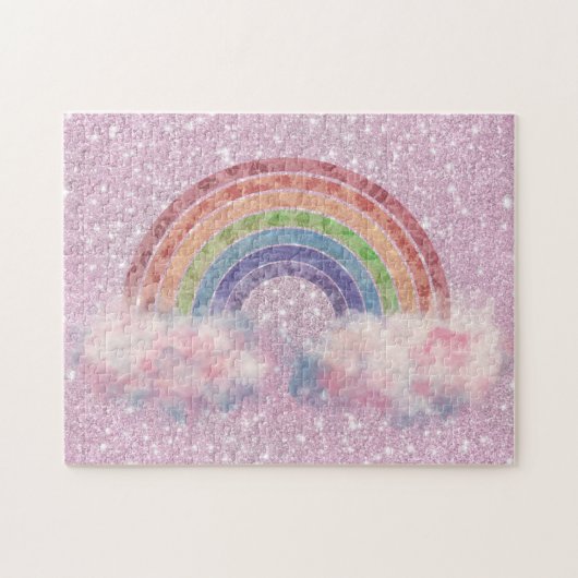 Regenbogen in der Cloud Abstrakt Puzzle (Horizontal)