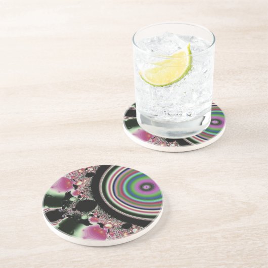 Regenbogen in einer Blase Sandstein Untersetzer (Seite)