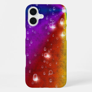 Regenbogen in Elefantenhaut-Leder-Optik , Regentro iPhone 16 Plus Hülle
